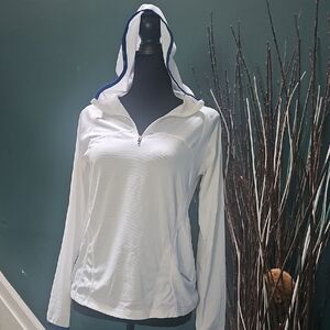 Champion White Zip-Up Hoodie